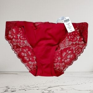 Soma Red Lace Bikini Panties Medium NWT